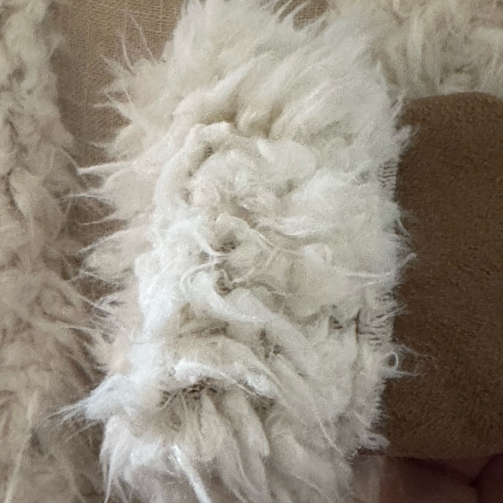 Women's Tan and Cream Shearling Jacket ~ Vegan Sherpa & Suede by Me Jane - Picture 8 of 16